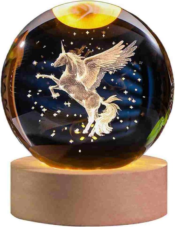 3D Crystal Ball Lamp Horse
